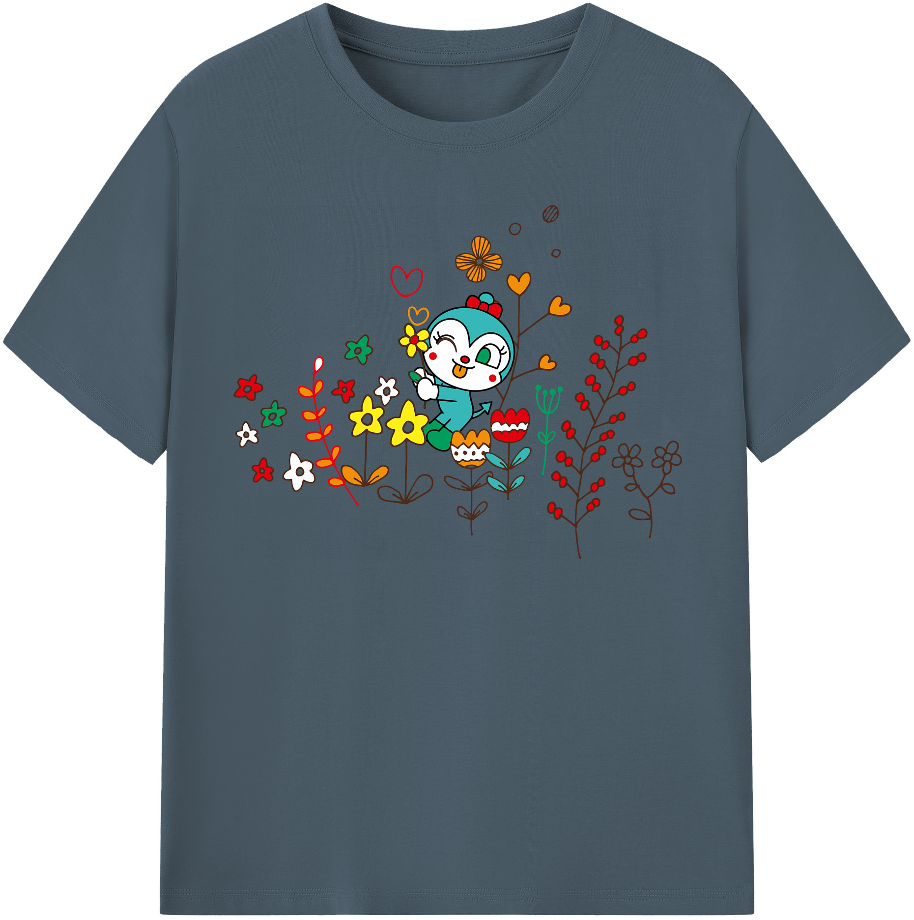 （画像用） アンパンマン Anpanman 綿100％半袖Tシャツ（フロントプリント）